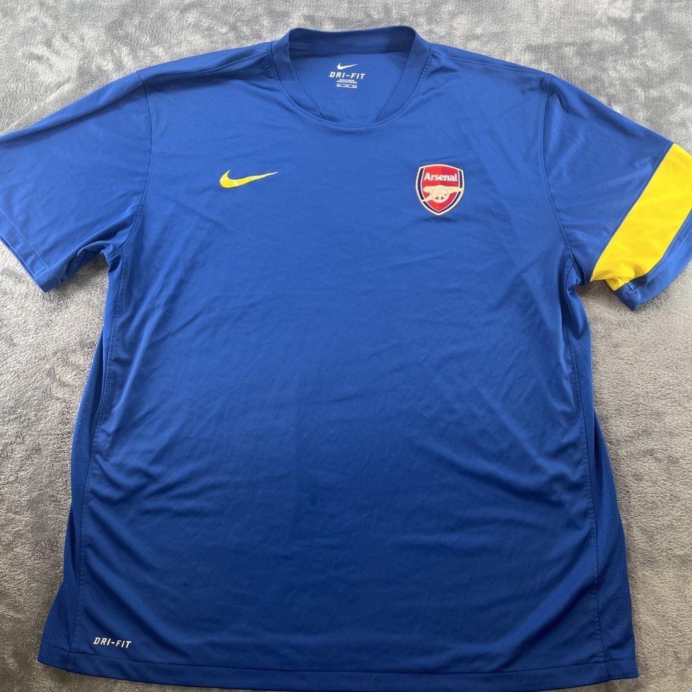 Arsenal FC Nike Dri-Fit‎ 2010-2011 Blue Training Shirt Soccer Jersey Size XXL